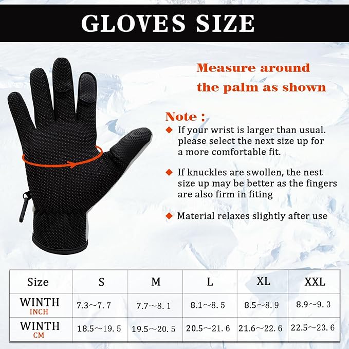 Drasry Neoprene Fishing Gloves Touchscreen 3 Cut Fingers Warm Cold Weather Suitable for Men and Women Ice Fishing Fly Fishing Photography Motorcycle Running Shooting