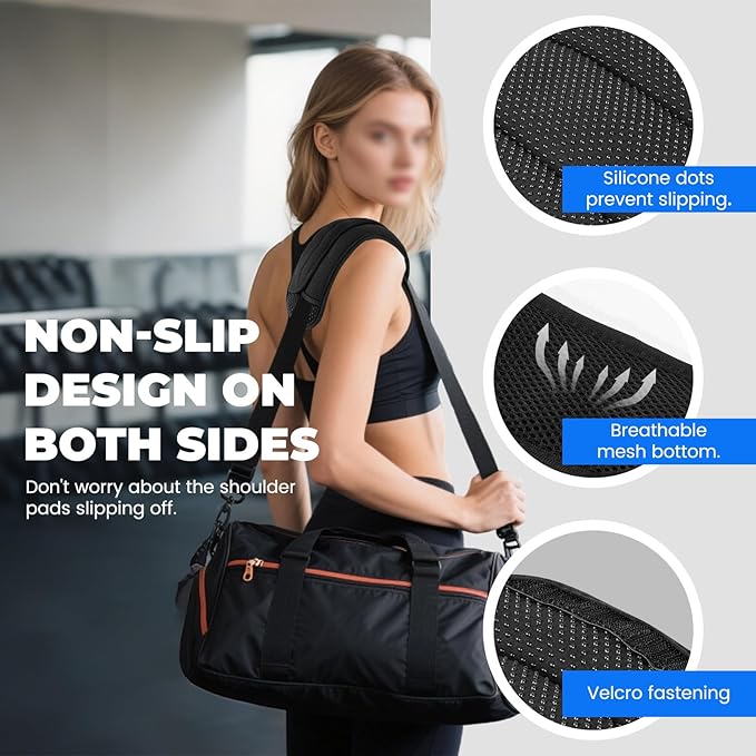 2 Pack Shoulder Strap Pads with Non-Slip Dots, Breathable Ultra Thick Shoulder Pads Cushion for Backpack Straps, Crossbody Bag, Guitar, Belt, Camera, Black