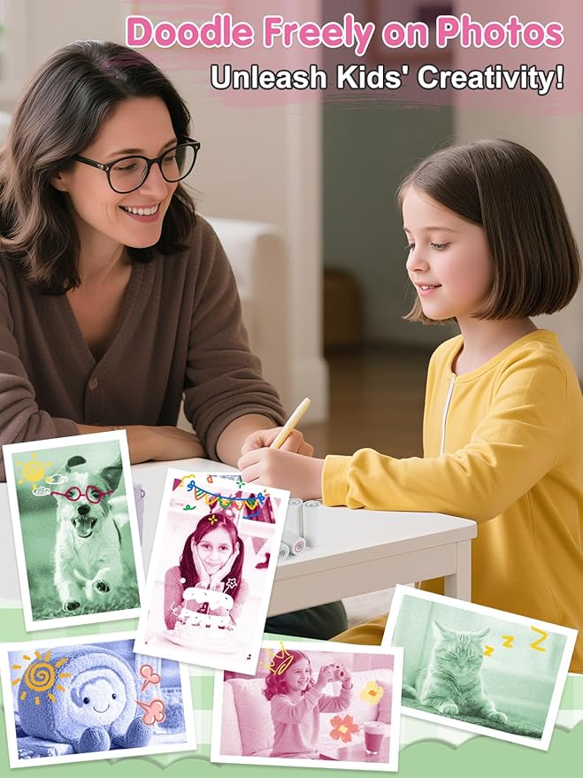 3-Color Kids Camera Paper Roll Refill - Compatible with Most Instant Print Camera, HD Photo Printer Paper for Kids Aged 4 5 6 7 8 9 10 Boys Girls Birthday Gifts (6 Rolls)