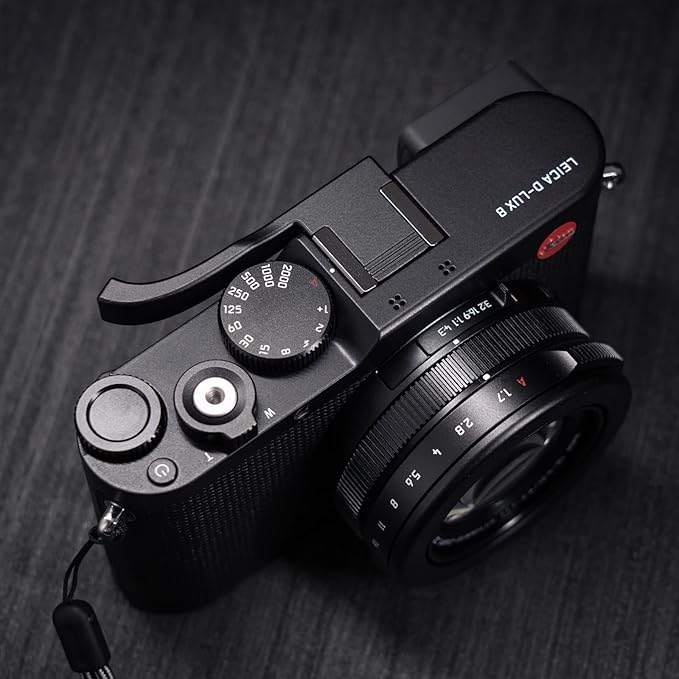 Metal Thumb Up Grip for Leica D-LUX8 DLUX8 Camera, Hot Shoe Thumb Rest Support Grip ，Exclusive Vintage Anti-Slip Pattern, Enhance The camera's Grip Feel (Black)