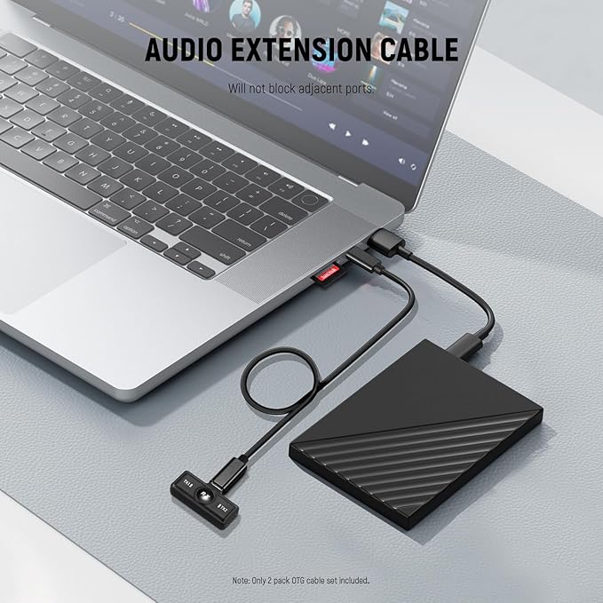 NEEWER 2 Pack OTG Adapter Cable Set, USB C Female to Type C Male + USB C Female to iOS Male, Compatible with iPhone iPad Android KM17 KM15 KM18 KM23 Wireless Microphone, 18"/45cm, LM7