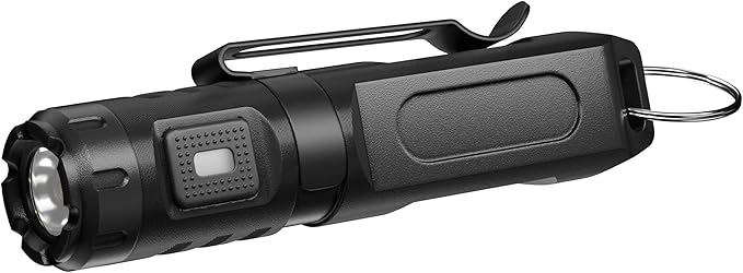Keychain Flashlight, Bright 650 Lumens USB-C Rechargeable Mini Flashlight, Waterproof Small Pocket Light for Everyday Carry, Camping, Hiking, Emergencies (1, Midnight Black)