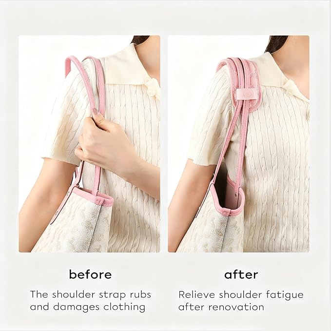 GIVLEFLY Small Shoulder Strap Pad for Purse & Tote Bags, Soft Cushion Protector with Anti-Slip Backing, Comfortable Support, Light Pink