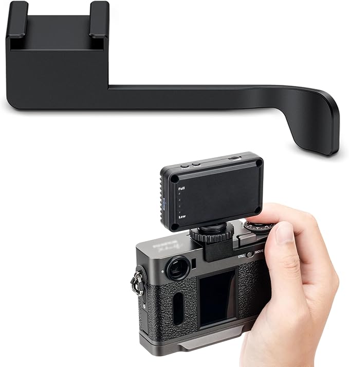 X Half Thumb Grip, Metal Aluminum Alloy Thumb Up Grip for Fujifilm Fuji X Half Camera with Built-in Cold Shoe Mount, Hot Shoe Thumb Rest Support Holder Not Affect The Use of XHalf Camera Buttons-Black