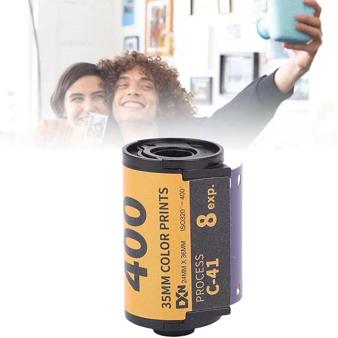 Color Film, ISO 320-400 35mm Film for 135 Camera, Fine Grain Color Print Film for Low Light or Fast Action, 8 Sheets