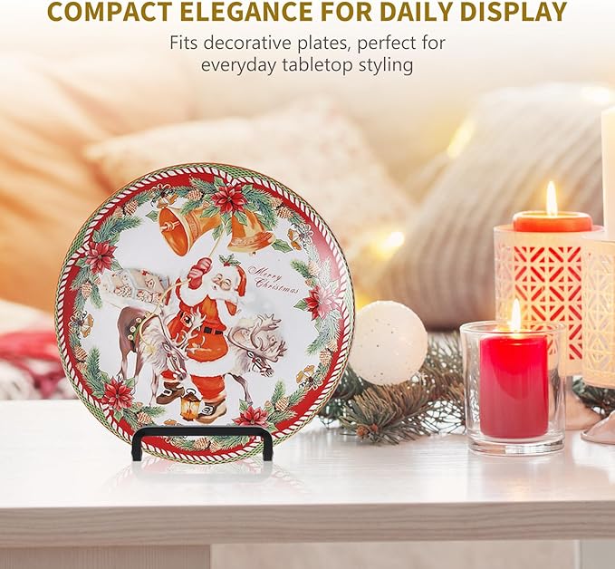 Plate Holder Easel Display Stand - 4.5 inch Metal Plate Stands for Display - Tabletop Picture Stand - Black Iron Easels for Display Pictures | Photo Frames | Book | Decorative Plates | Plaque - 1 Pack