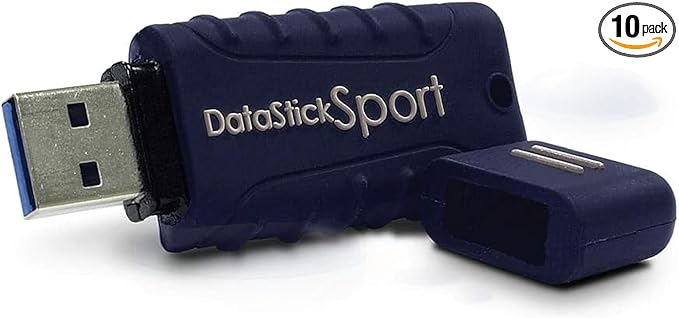 Centon Electronics MP Essential USB 3.2 Gen1 DataStick Sport Flash Drive, 16 GB, 10 USB Flash Drives, 10 Bulk Pack, Navy Blue
