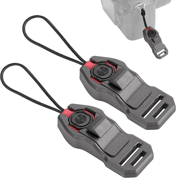 Camera Strap Quick Release Buckle Set of 2 – Compatible for Peak Design Buckle 198 lbs Load Capacity Fits DSLR/SLR Cameras Binoculars Wrist Straps for Photography Outdoor Travel(Grey)