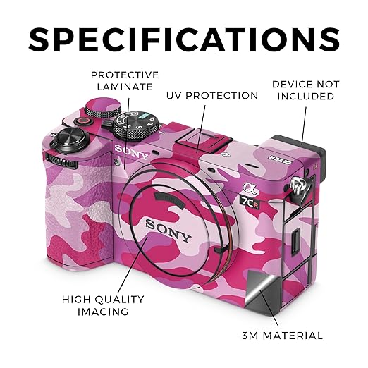 Camera Skin Compatible with Sony Alpha 7CR Camera (2023) - Pink Camo - Premium 3M Vinyl Protective Wrap Decal Cover - Easy to Apply | Crafted in The USA by MightySkins