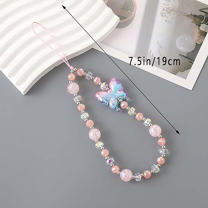 Beaded Phone Charm Lanyard Strap Girly Style Fixed Beads Pearl Lanyards