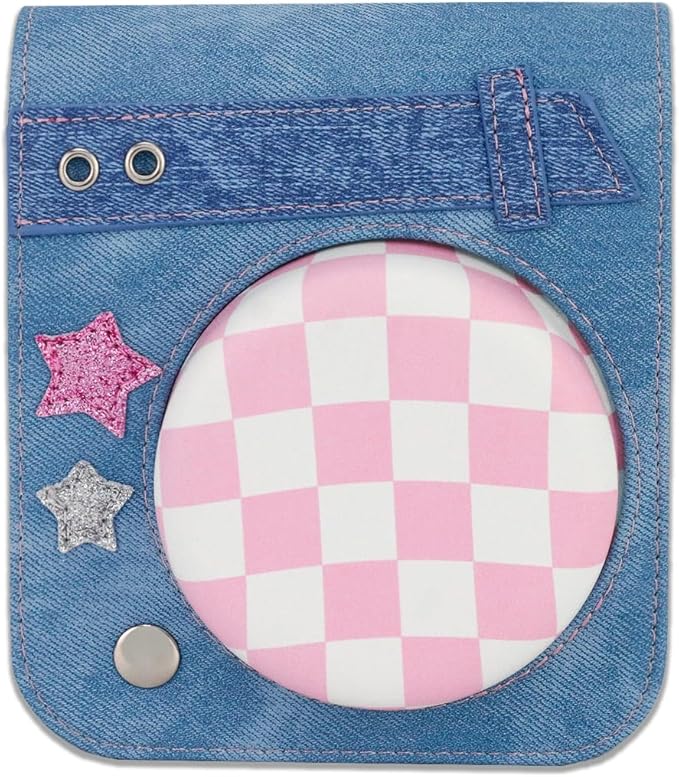 Frankmate Protective Case Compatible with Fujifilm Instax Mini 41 Camera, Sweetheart Denim Camera Bag with Pocket and Adjustable Shoulder Strap