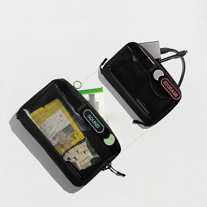 OPENMOON Translucent Electronics & Camera Accessories Bag - Cable organizer, Gear Accessory Pouch, Travel Camera Essentials (Small)
