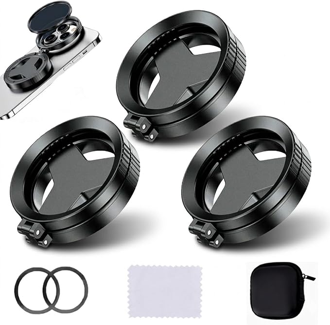 Anti-Glare Magnetic Phone Filter, Magnetic Anti-Glare Phone Filter, Foldable Portable Polarizing Lens Attachment, Reduces Reflections, Enhances Colors (3pcs)