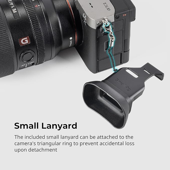 SMALLRIG A7CII A7CR Camera Viewfinder Eyecup, Viewfinder Eye Cup with Small Lanyard, Soft Silicone Material, Improving Shooting Stability, for Sony Alpha 7C II/Alpha 7CR - 4819
