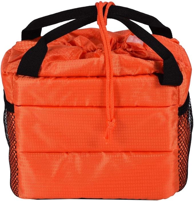 Acouto Camera Bag Only Polyester Insert Partition Camera Hand Bag Shockproof Padded Divider Cover Case for DSLR Camera Partition Bag (Orange)