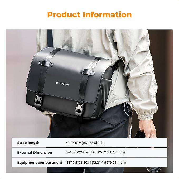 K&F CONCEPT Camera Sling Bag, Waterproof Crossbody Shoulder DSLR/SLR/Mirrorless Camera Bags with Tripod Holder for Photographers