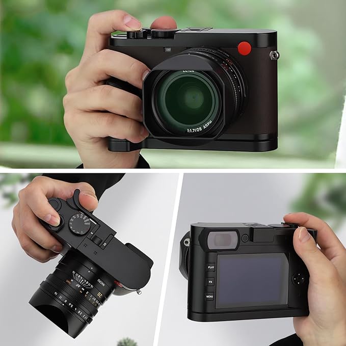 Haoge THB-QB Metal Hot Shoe Thumb Up Rest Thumbs Up Hand Grip for Leica Q2 Camera Black