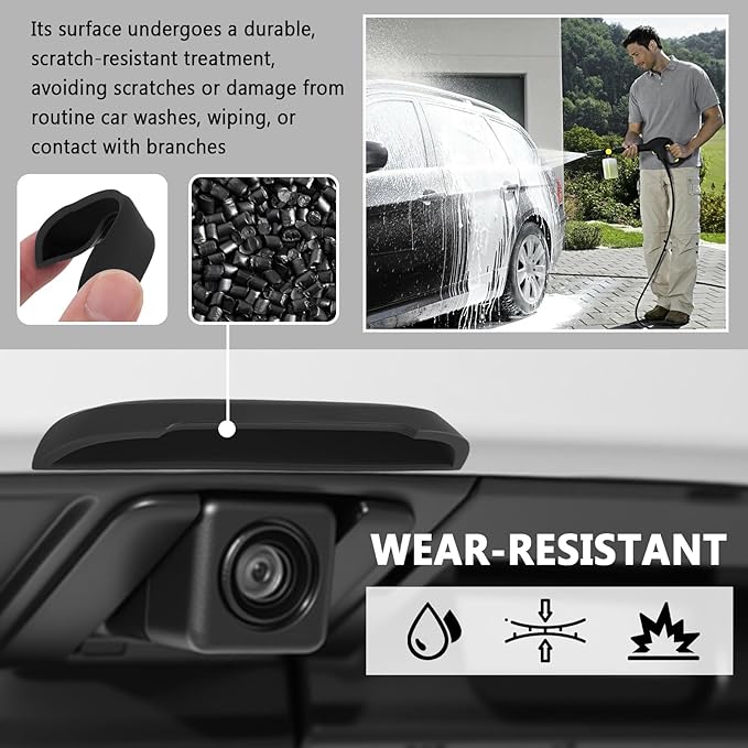 2026 New Wider Backup Camera Rain Shield,Rainproof Reverse Camera Cover for Avoiding Blurry Shots,Non-Destructive Silicone Rear View Cameras Protective Cover with Adhesive
