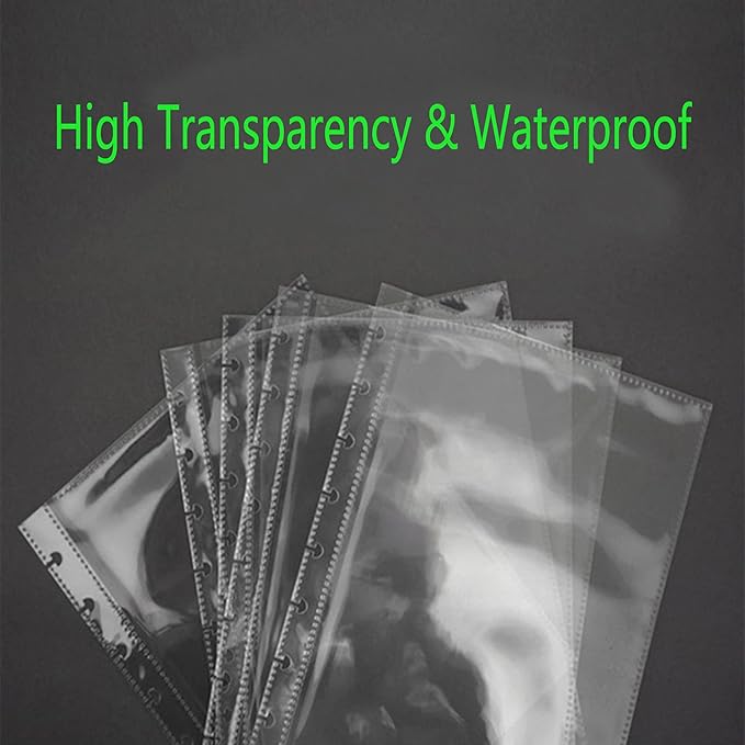 25 Pack Refill Sheets, 50 Photo Sleeves 6x8, 8 Ring Binder Pockets, Each Page Holds Two Pictures, Archival Photo Protectors