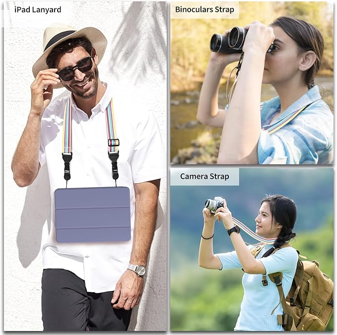 Adjustable Shoulder Strap, Comfortable for Camera Neck Lanyard iPad Strap iPad Strap for iPad, Camera, Binocular, Crossbody, Tablet, Laptop, Binocular, Luggage Bag(Multi-Color A42)
