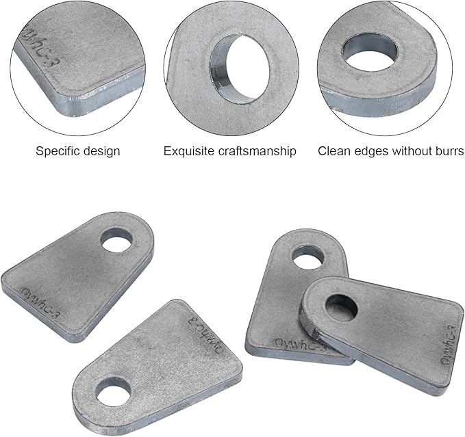 Weld on Tabs, Steel shock mount Weld Tab, Universal Weld on Tabs Flat Bottom Mount with a 1/2" Hole.2-1/2" Height, 1-3/4" Wide, 1/4" Thick Pack Of 4 Tabs Steel Mounting Bracket OywhC-3