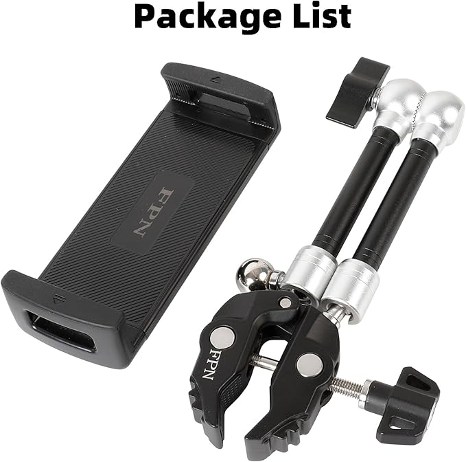 Tablet Holder for Microphone Stand, Mic Music Stand Tablet Holder for iPad, Multi Angle Adjustable 10" Long Magic Arm & Super Clamp Mount, Compatible with 4.7 to 13 inch Tablets & Smartphones