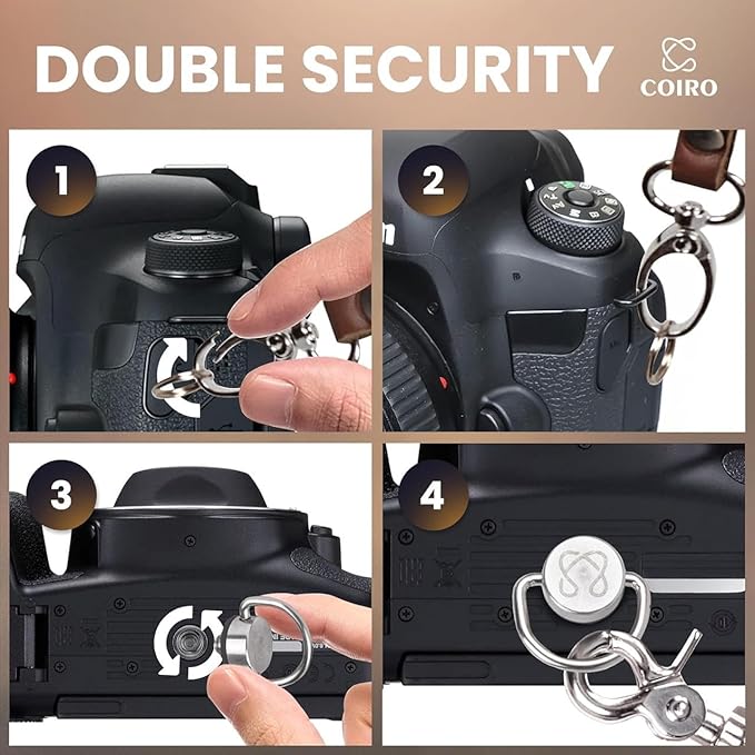 C Coiro Camera Harness for 2 Cameras Dual Shoulder Leather Camera Strap for DSLR/SLR, Camera Straps for Photographers