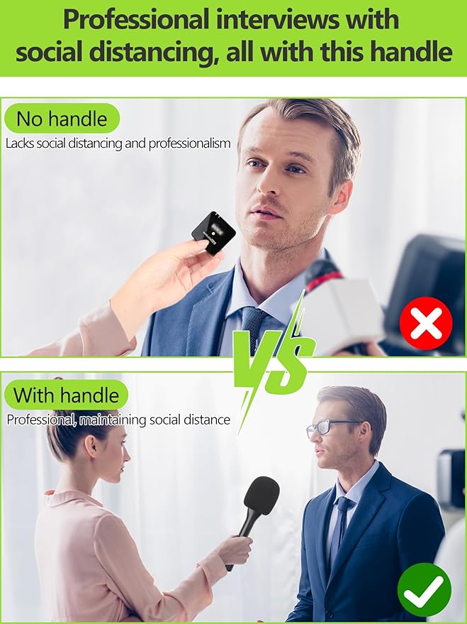Youshares Interview Microphone Handheld Adaptor for Rode Wireless Go II/Pro/ME, Compatible with Rode Wireless Microphone