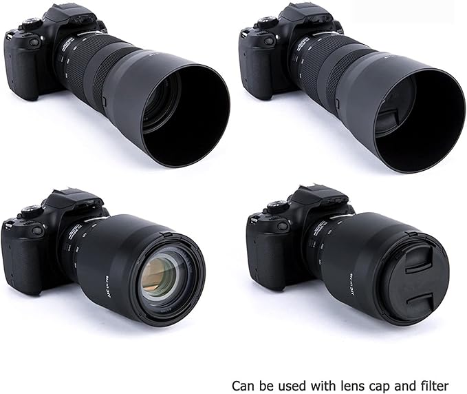 JJC Dedicated Lens Hood Shade Protector for Canon RF 100-400mm F5.6-8 is USM & EF 70-300mm f/4-5.6 is II USM Replaces Canon ET-74B Lens Hood Reversible/Bayonet/with Button to Lock or Release