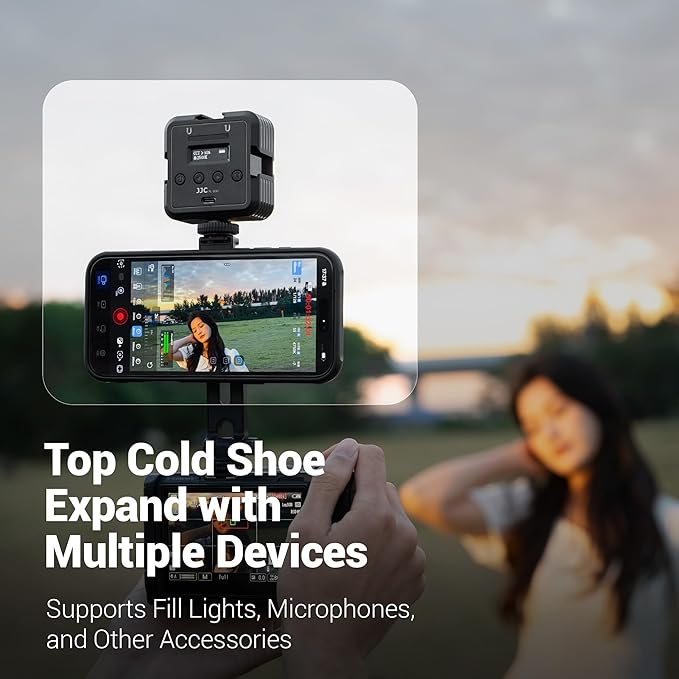 Magnetic Camera Cold Shoe Phone Tripod Mount Holder with Rotatable Cold Shoe & 1/4"-20 Hole,Adjustable Cell Phone Tripod Adapter Attachment for Magsafe iPhone 17 16 15 14 13 12 Pro Max Live Streaming