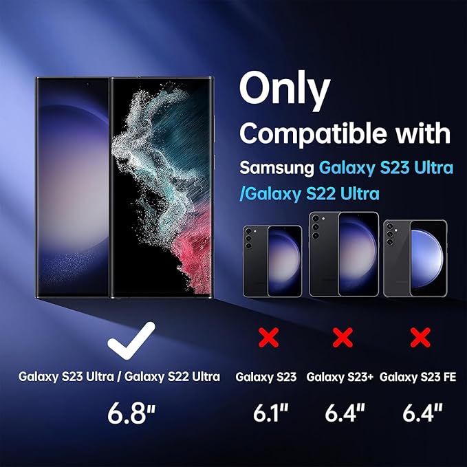 X-it for Samsung Galaxy S23 Ultra/S22 Ultra Screen Protector HD [Auto Alignment & Dust Removal],Bubble-Free & Self-Healing,[100% Ultrasonic Fingerprint ID] Easy Installation Full Coverage [Non-Glass] 2 Packs