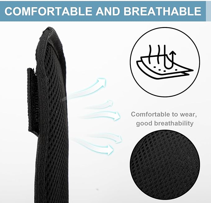 2 Pack Shoulder Strap Pads for Backpack, Luggage, Camera & Guitar - Comfortable & Breathable Cushion Pads (Black)