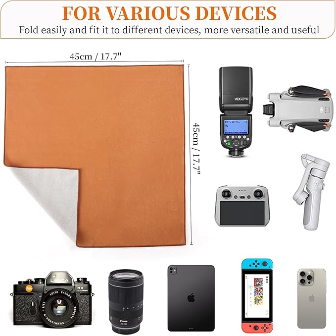 MDAOCRY Camera Protective Wrap, Lens Protector, Magic Self-Adhesive Cloth for DSLR/Camera Lens/Phone/Accessories, 17.7''*17.7''