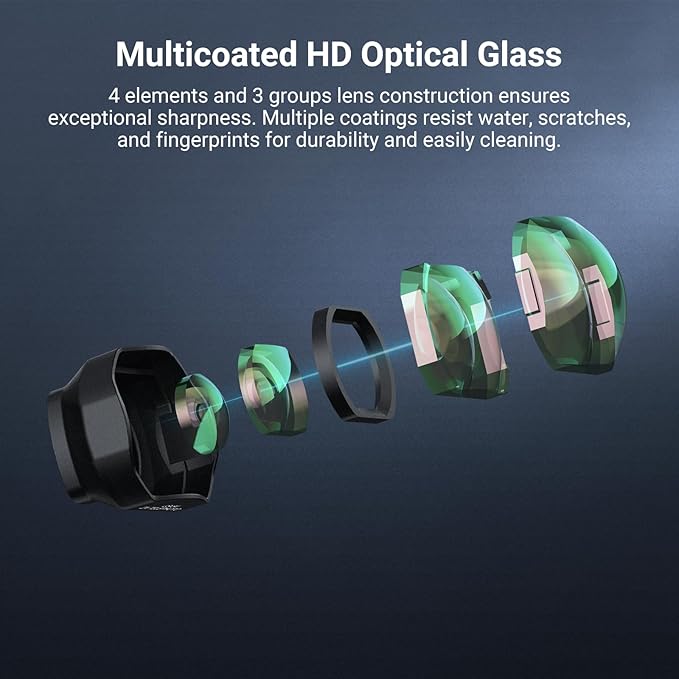 NEEWER 2X Teleconverter Compatible with DJI Osmo Pocket 3 Only, 4 Elements 3 Groups Multicoated HD Optical Glass Magnetic Lens Attachment, Gimbal Action Camera Accessories, LS-84