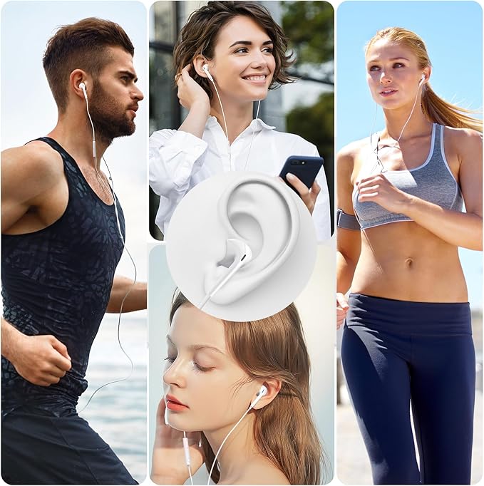 Wired Earbuds 2 Pack, in-Ear Headphones HiFi Stereo Earbuds, Wired Earphones with Microphone Volume Control Compatible with Laptop/MP3/iPhone/ipad/Android/Computer and Other 3.5mm Jack Devices