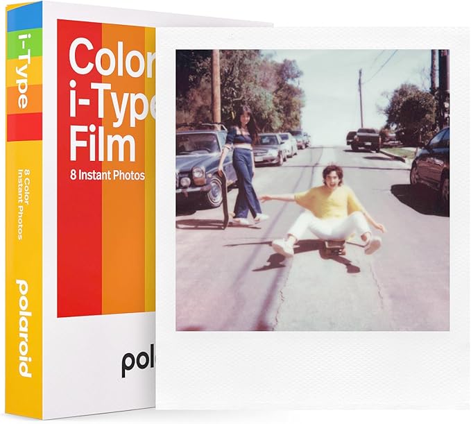 Polaroid Flip Instant Camera with Sonar Autofocus and Retro Design (Black) Bundle with Color Instant Film for i-Type (8 Exposures) and Film Kit (3 Items)