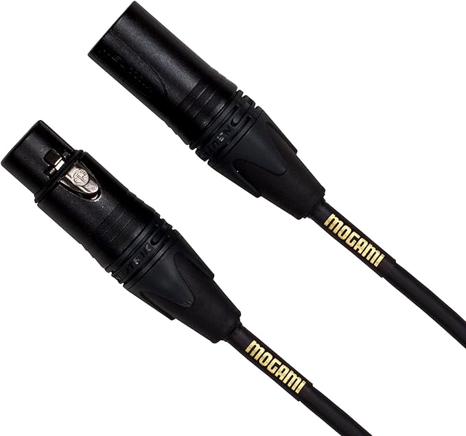 Mogami Gold Studio 100 XLR to XLR Quad Conductor Patch Cable 100 feet with Gold Contacts, XLRM-XLRF Connectors, Pro Audio Noise-Free