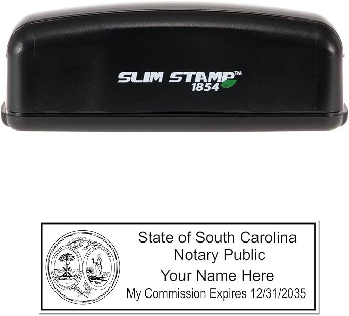 South Carolina Notary Supply Kit, South Carolina Notary Supplies, Includes Rectangular Notary Stamp, Notary Record Book, Notary Acknowledgement Stamp, Slim Stamps, Portable, Easy to Carry