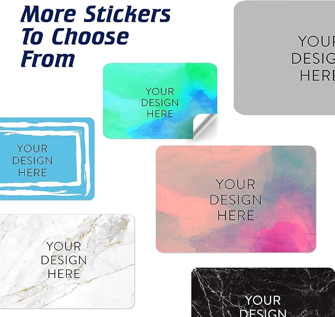 100 Custom Vinyl Stickers - Upload Your own Image, Text, Design, Logo - Personalized Logo Labels for Handmade, Packaging, Bottle, Jars, Candle, Brand Stickers (Blue Green, 5x3)