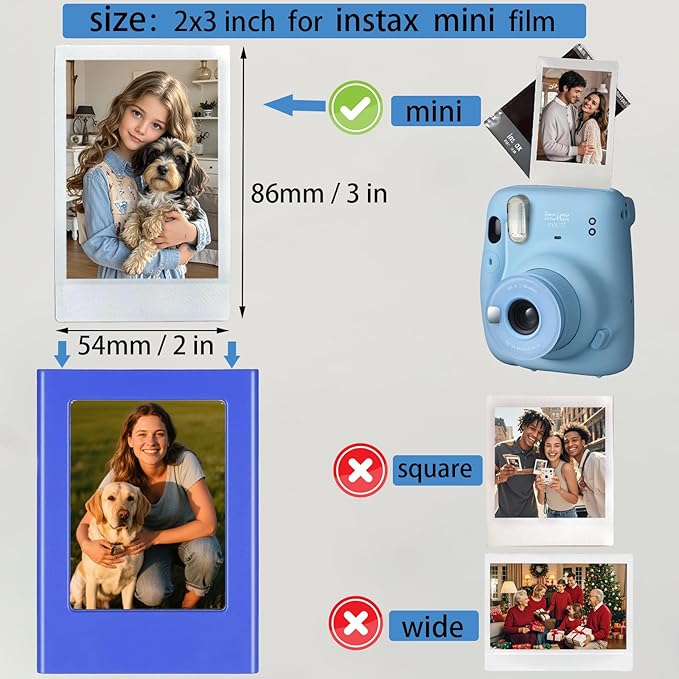 AG-UNICORN 10 Pack Magnetic 2x3 Picture Frames For Fujifilm Instax Mini Film, Cute Multiple Colorful Tiny Small 2 by 3 Inch Collage Photo Display Bulk Set For Refrigerator