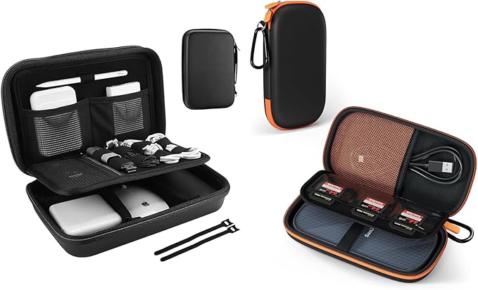 ProCase Hard Travel Electronic Organizer Case Bundle with Hard Carrying Case for 2025 SanDisk Extreme Pro Portable SSD