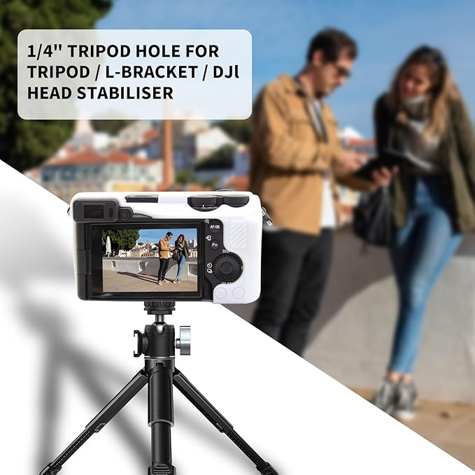 Easy Hood Camera Case for Sony Alpha 6700, Soft Silicone Protective Cover a6700 DSLR Camera Anti-Scratch Slim Fit Body Skin Protector Housing Sleeve for Sony A6700 Mirrorless Camera White