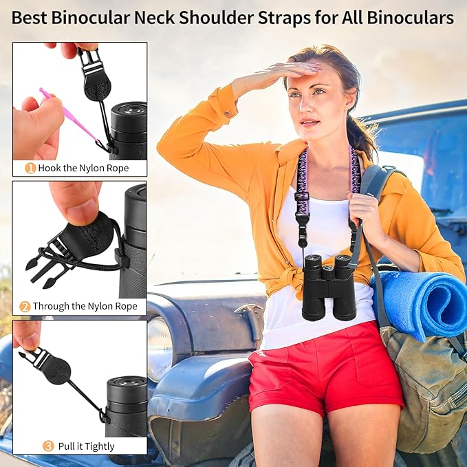 Purple Flame Shoulder Strap, Adjustable Camera Strap with 2 Sets of Quick-Release Buckles, Comfortable Neck Strap for iPad, Tablet, Camera, Laptop, Binocular, Luggage Bag
