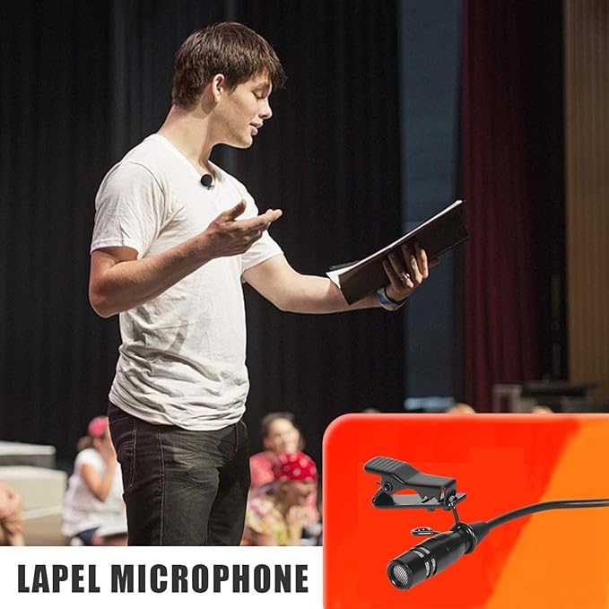 Lavalier Microphone Lapel Microphone Compatible with Shure Wireless Transmitter - Unidirectional Condenser Mic - Mini XLR TA4F Plug