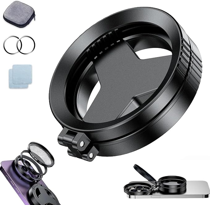 Anti-Glare Magnetic Phone Filter, 2"/52mm CPL Anti-Reflection Polarizing Filter, Quick Attach, Supports Stacking, for Outdoor Shooting, Glass Surfaces, Night Lighting Photography (A-Polarizing Lens)