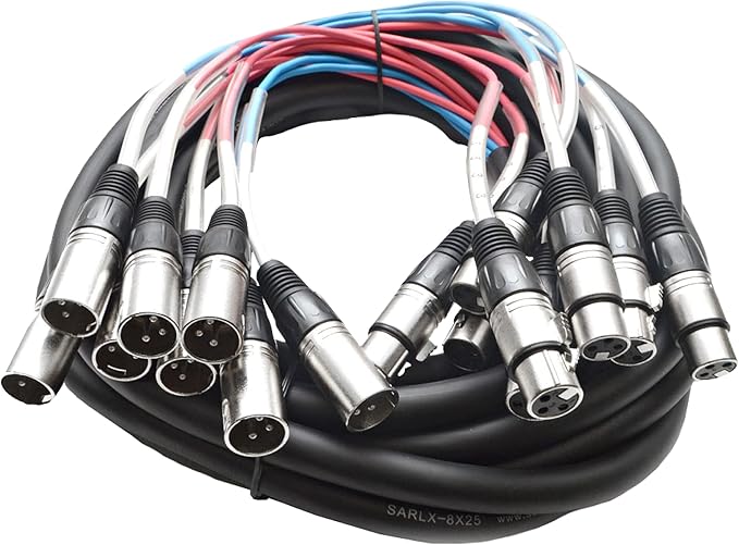 Seismic Audio SARLX-8x25 25-Feet 8-Channel XLR Snake Cable for Live, Recording, Studios, Gigs