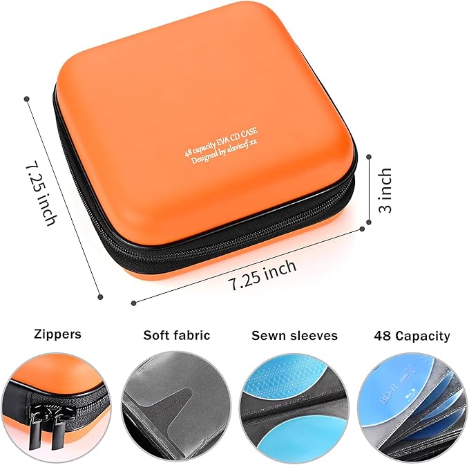 DVD Case, EVA CD Case Holder Storage Organizer Portable Protective DVD Wallet Holder for Car