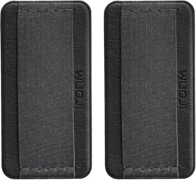 [2 Pack] Ultra Slim Phone Grip Strap for iPhone 15 14 13 Pro Max & Samsung, Soft Nylon Finger Holder, Wireless Charging Friendly, Anti-Drop - Grey