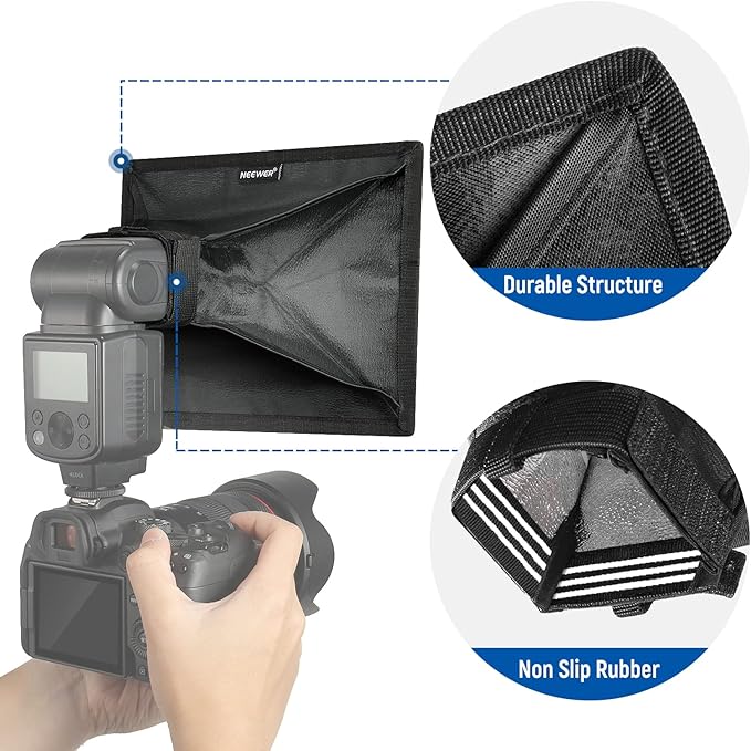 NEEWER 9"x7" Flash Diffuser Softbox — Universal Collapsible Speedlight Softbox for Canon, Nikon, Sony, Godox