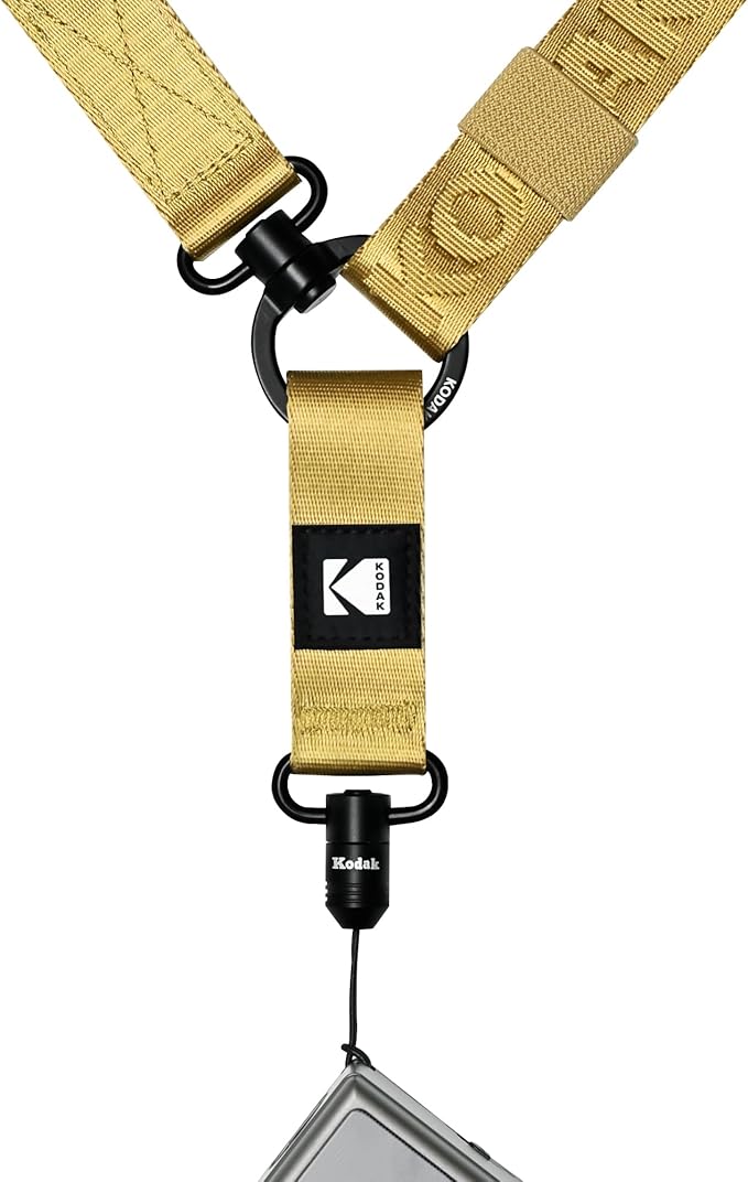 KODAK Multi-Purpose Camera Strap (Khaki) - Quick-Detach System, Lightweight, Durable Metal Swivels, Multiple Usages, SLR Cameras, Compact Cameras, Smart Phones